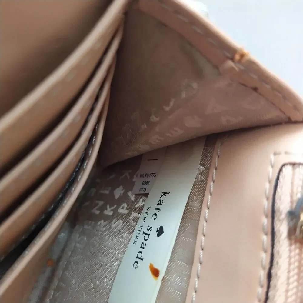 Kate Spade New York Blue Leather Credit Card Zipper Closure Wristlet - Wallet